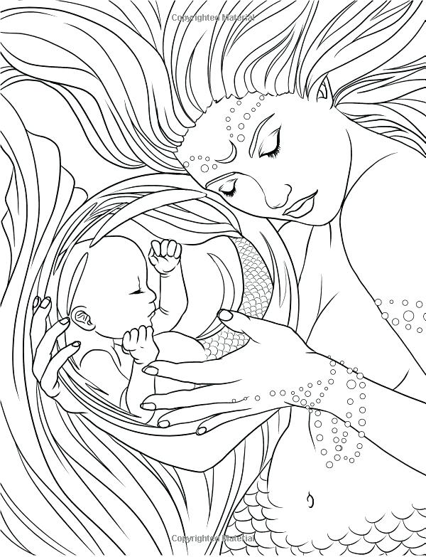 Baby Mermaid Coloring Pages at Free
