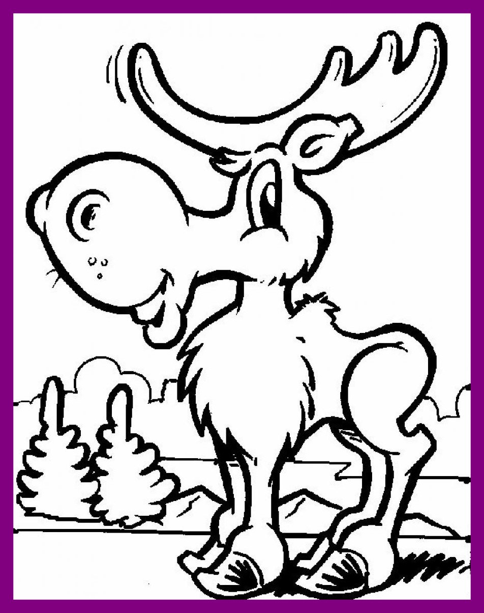 Baby Moose Coloring Pages at Free printable