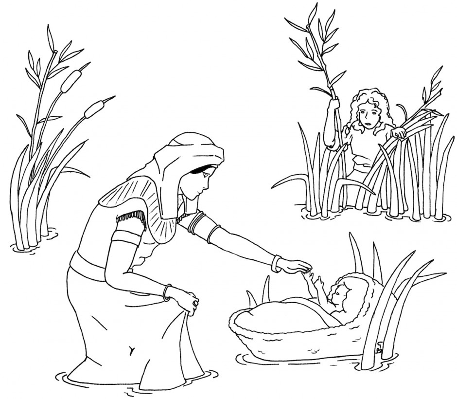 Baby Moses Coloring Page at Free printable colorings