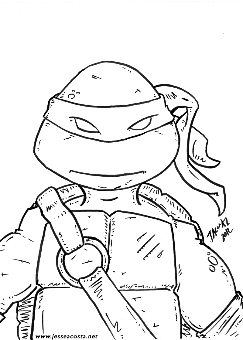 baby ninja turtle outlines