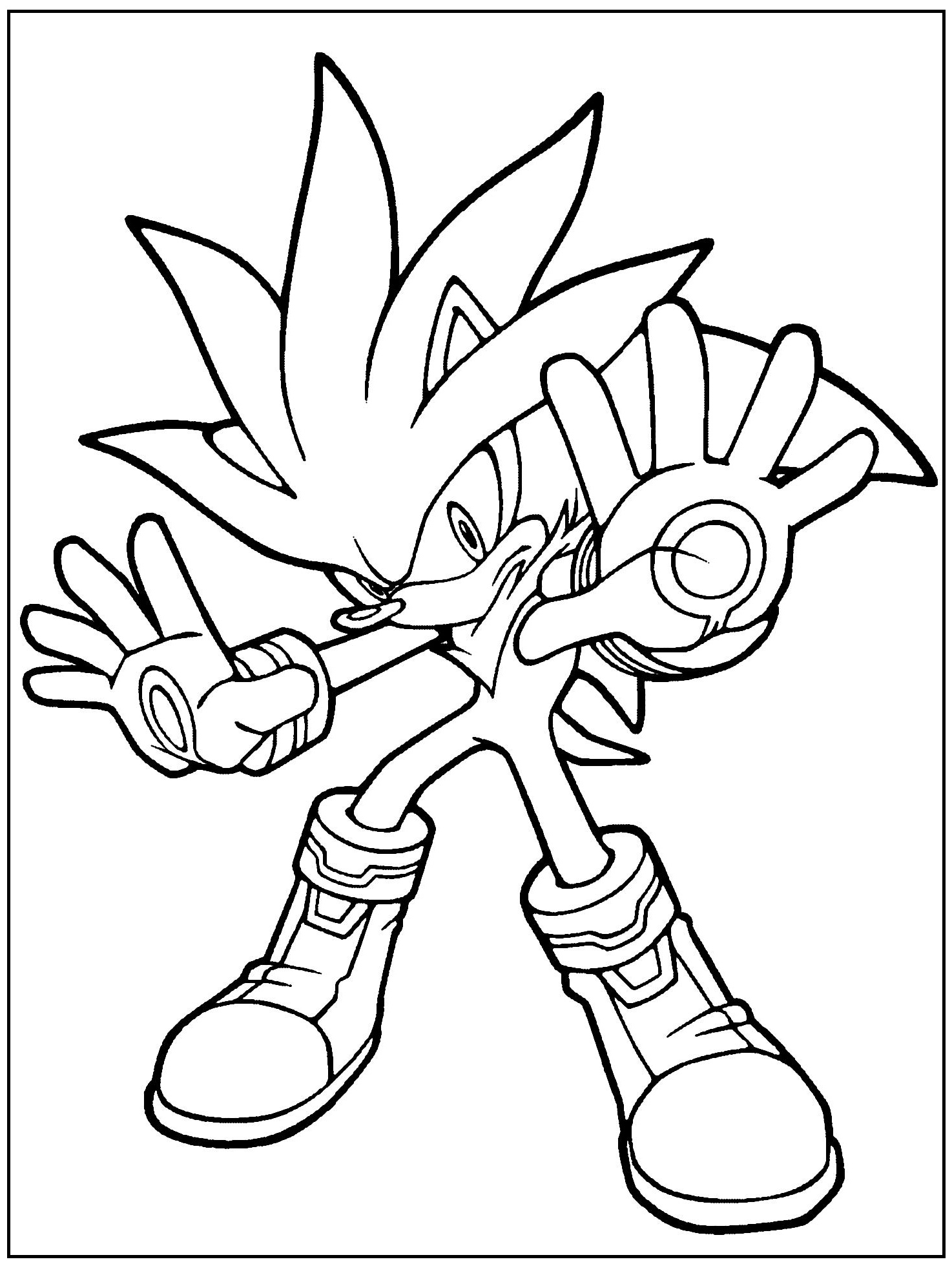 Shadow Sonic Coloring Pages Sonic Shadow Character coloring picture