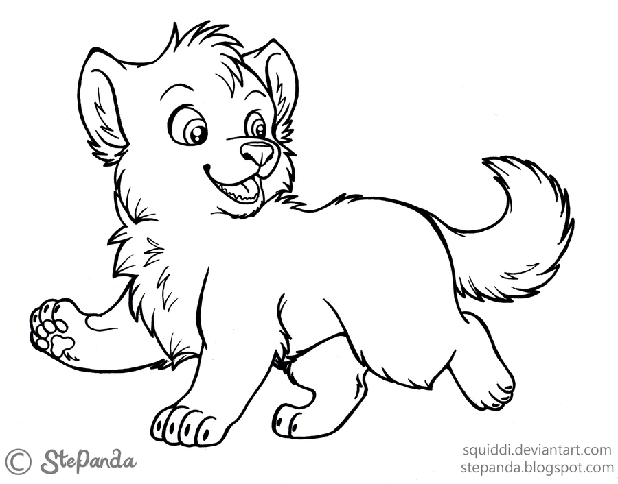 Baby Wolves Coloring Pages at Free