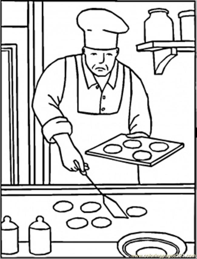 Baker Coloring Page At Getcolorings Free Printable Colorings