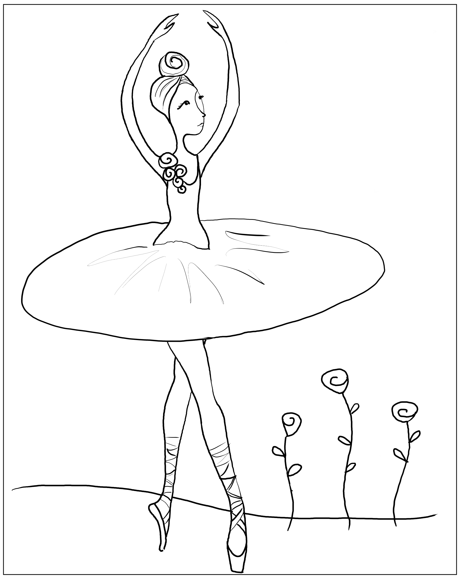 Ballerina Printable Coloring Pages at Free printable