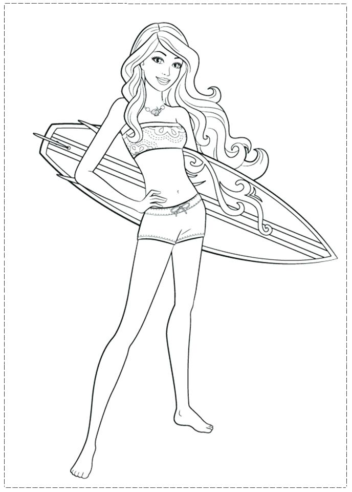 Barbie Beach Coloring Pages at GetColorings.com | Free ...