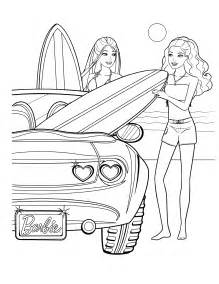 barbie car coloring page