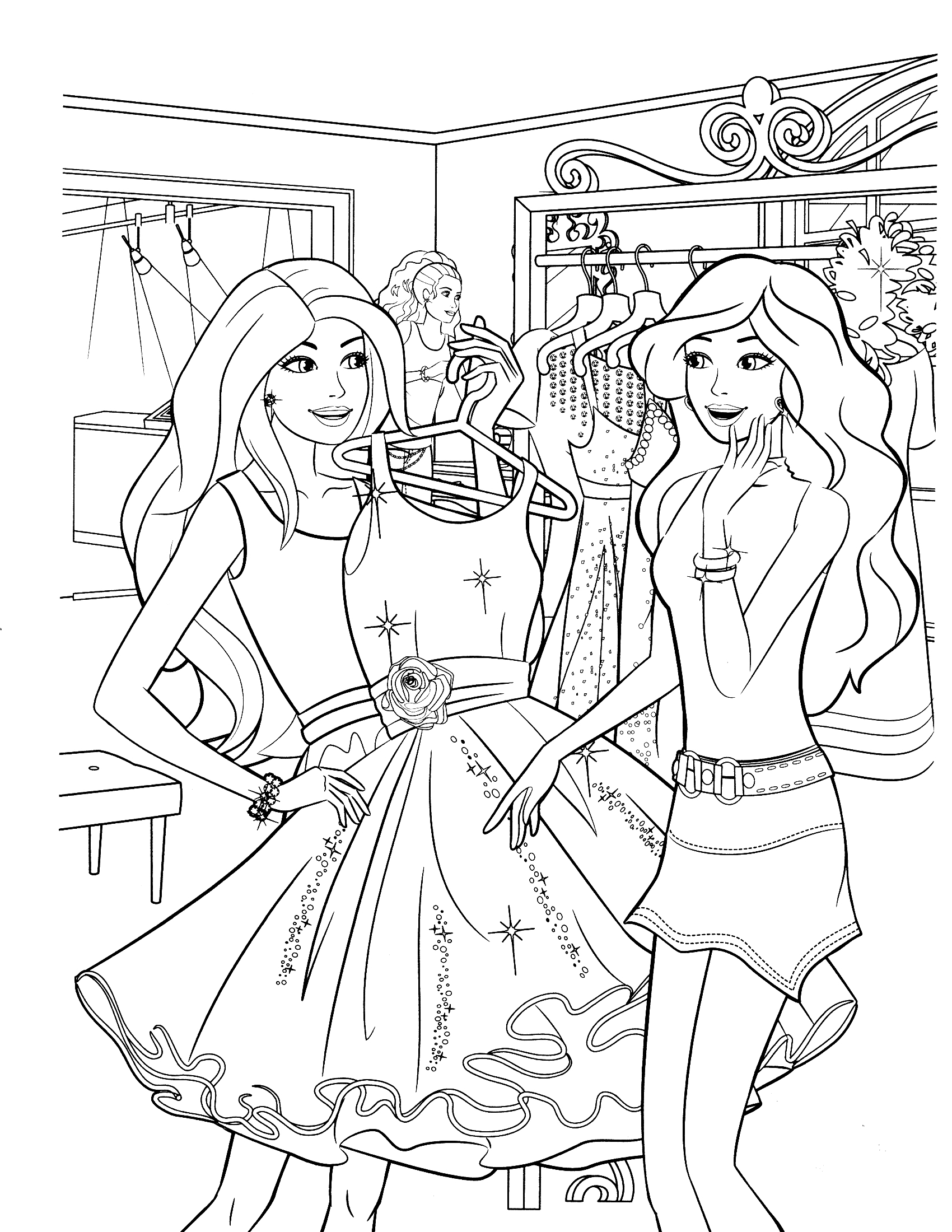 Barbie Christmas Coloring Pages at Free printable