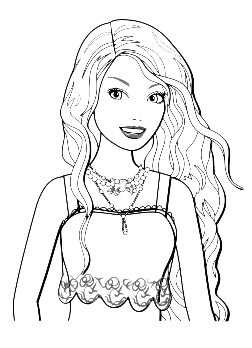 Barbie Head Coloring Pages at Free printable