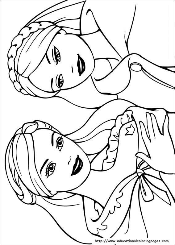 barbie face coloring pages
