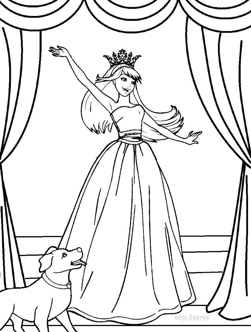 barbie princess coloring pages