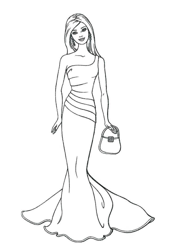 Barbie Wedding Dress Coloring Pages at GetColorings.com | Free