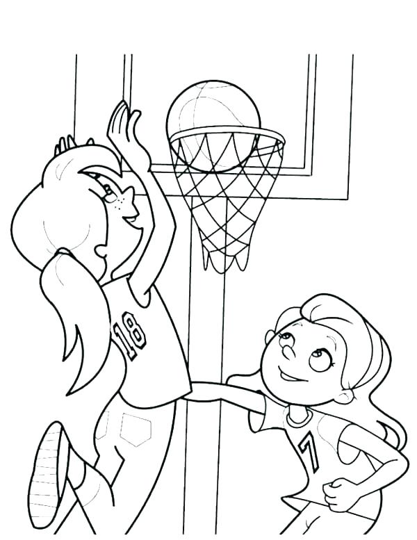 600x777 Coloring Pages Nba Players Basketball Player