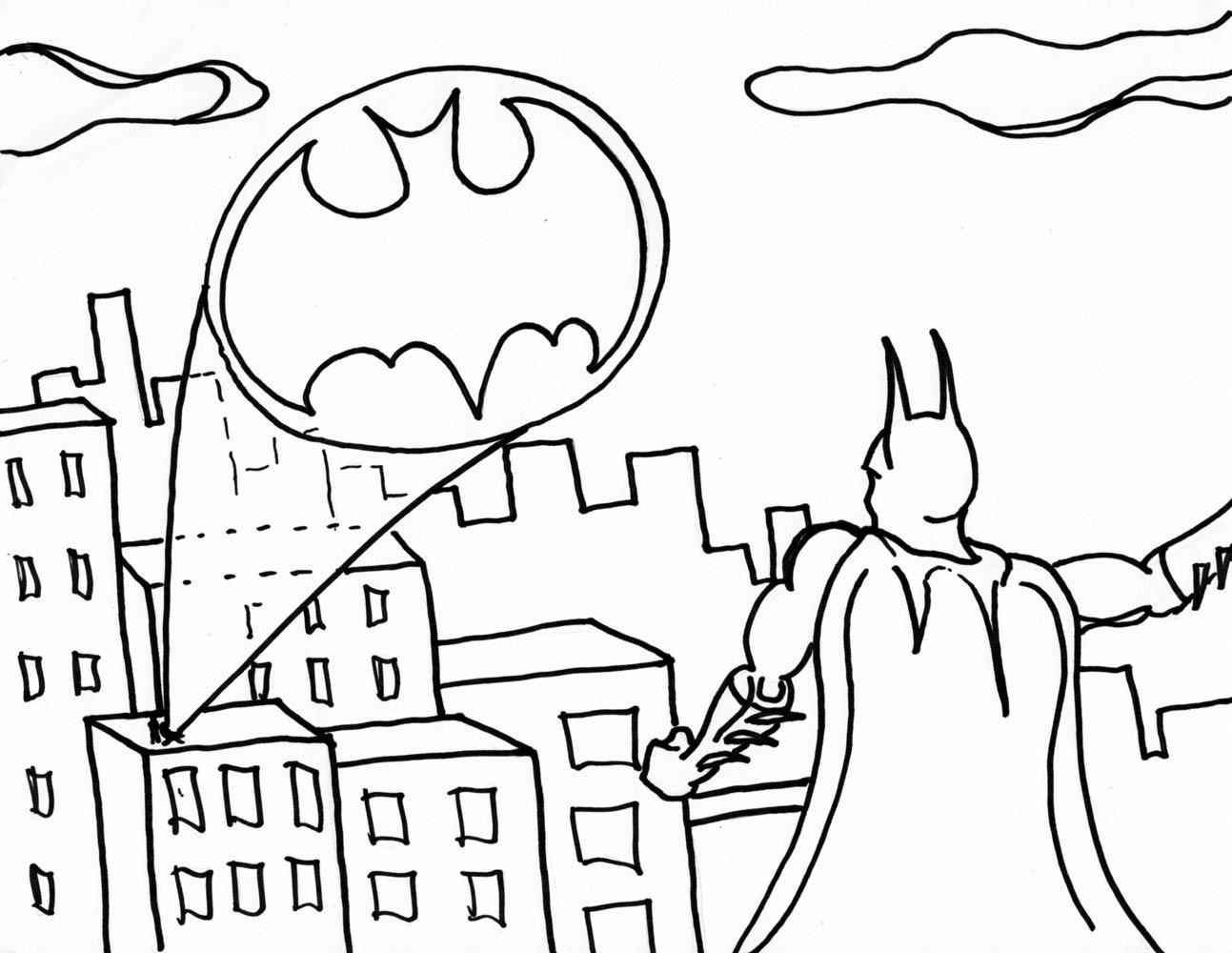 Bat Signal Coloring Page at GetColorings.com | Free printable colorings