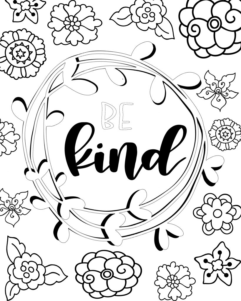 Be Kind Coloring Page at GetColoringscom Free printable