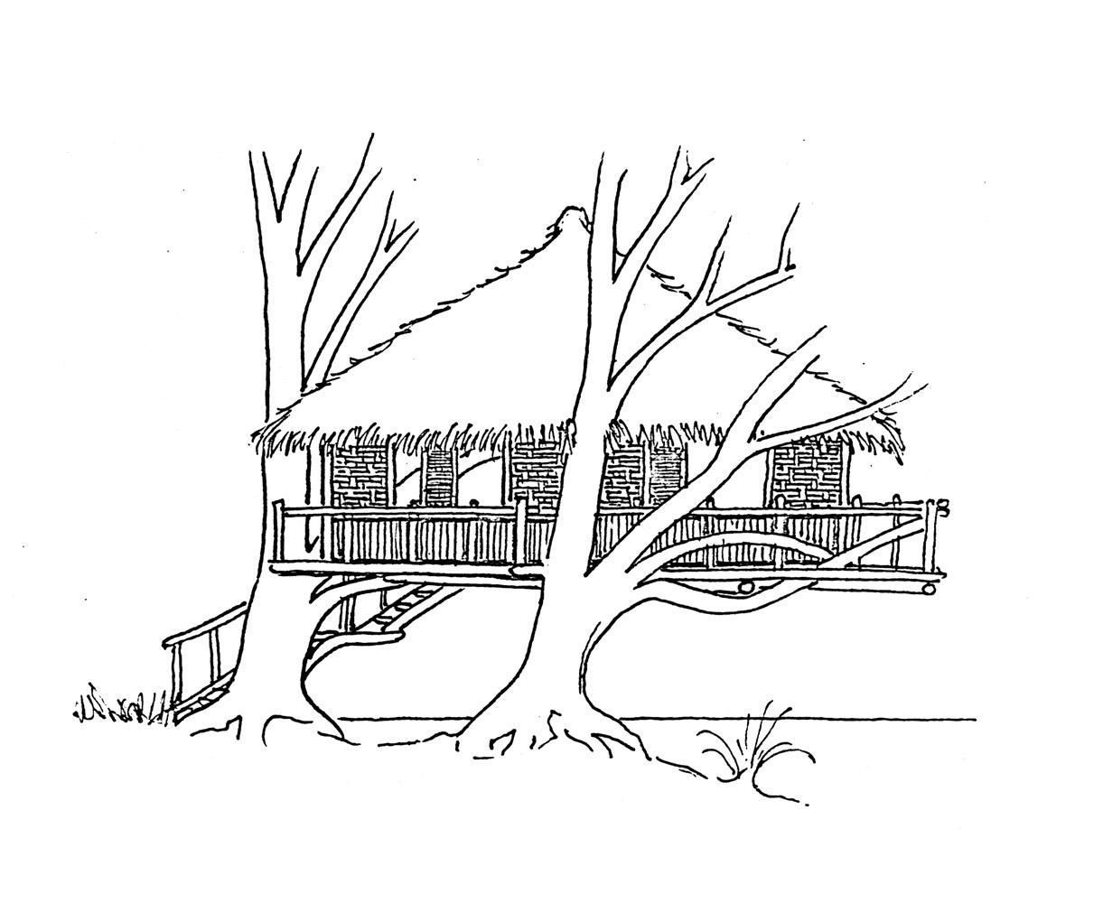 Beach House Coloring Pages at Free