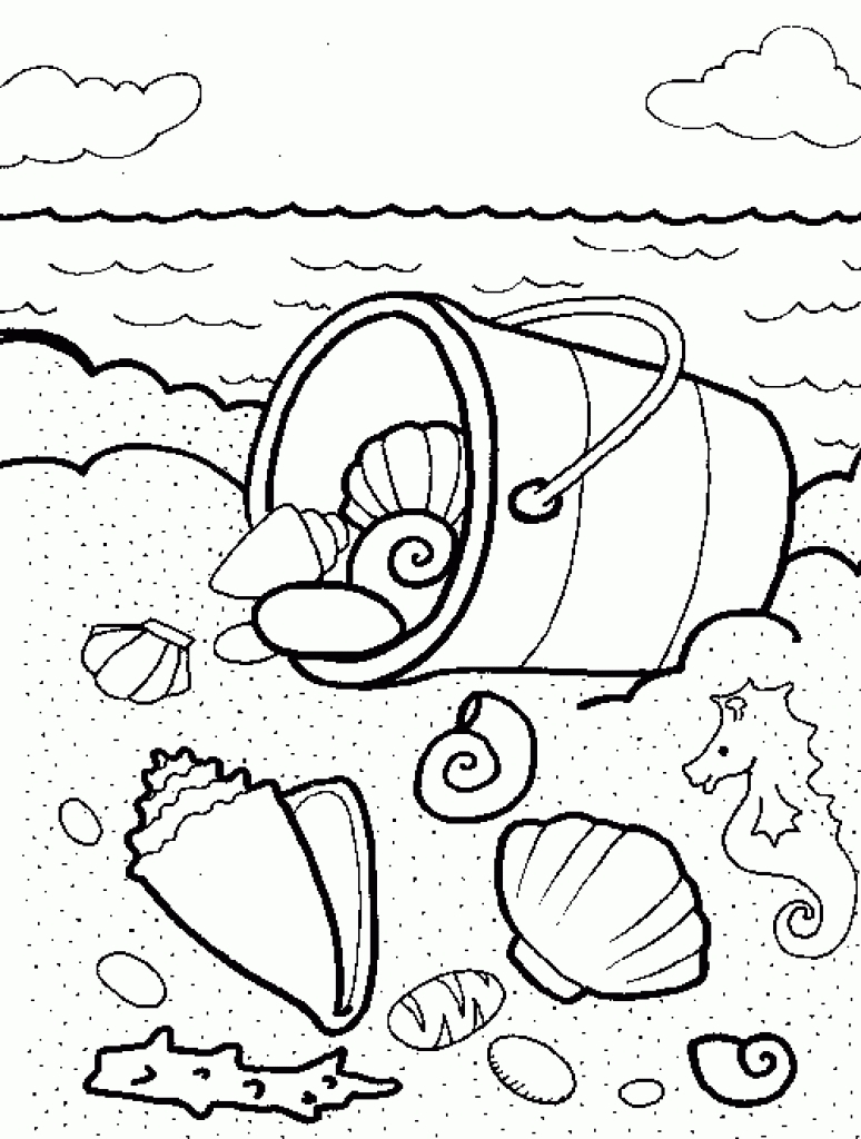 Beach Theme Coloring Pages At Free Printable
