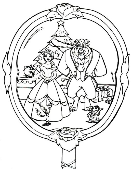 Beauty And The Beast Christmas Coloring Pages At GetColorings 