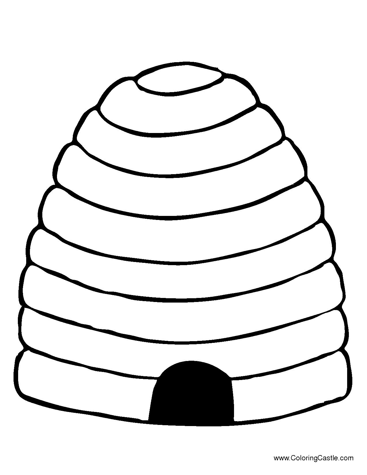 Beehive Coloring Page at Free printable colorings