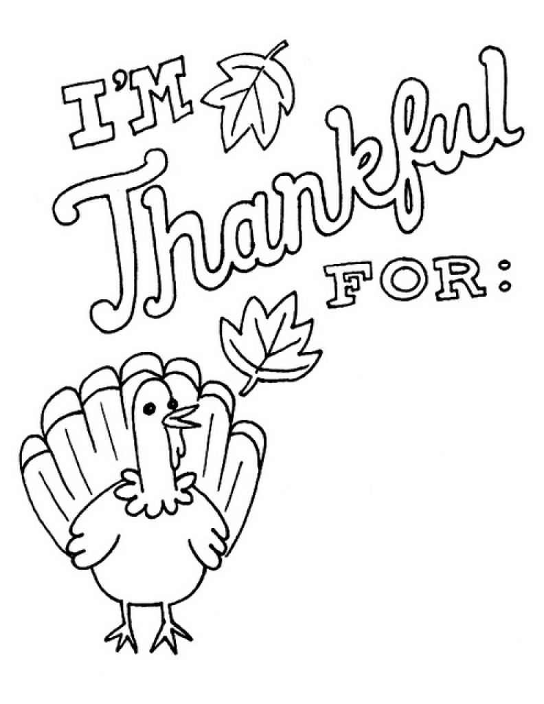 Being Thankful Coloring Pages at Free printable