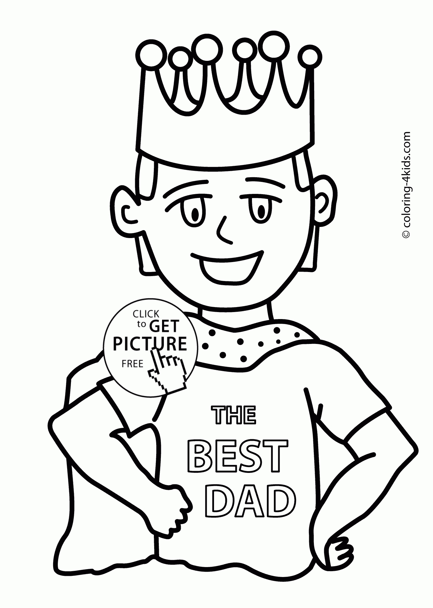 Simple Dad Coloring Pages for Kids
