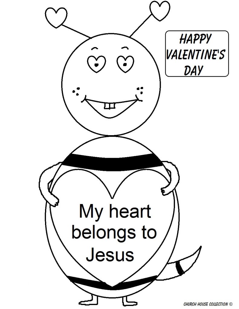 Religious Printable Valentine Coloring Pages