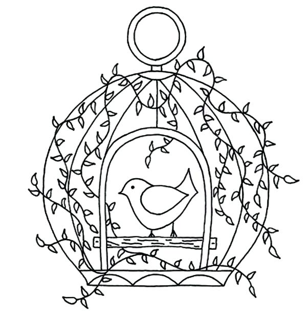 Bird In Cage Coloring Page at GetColorings.com | Free printable