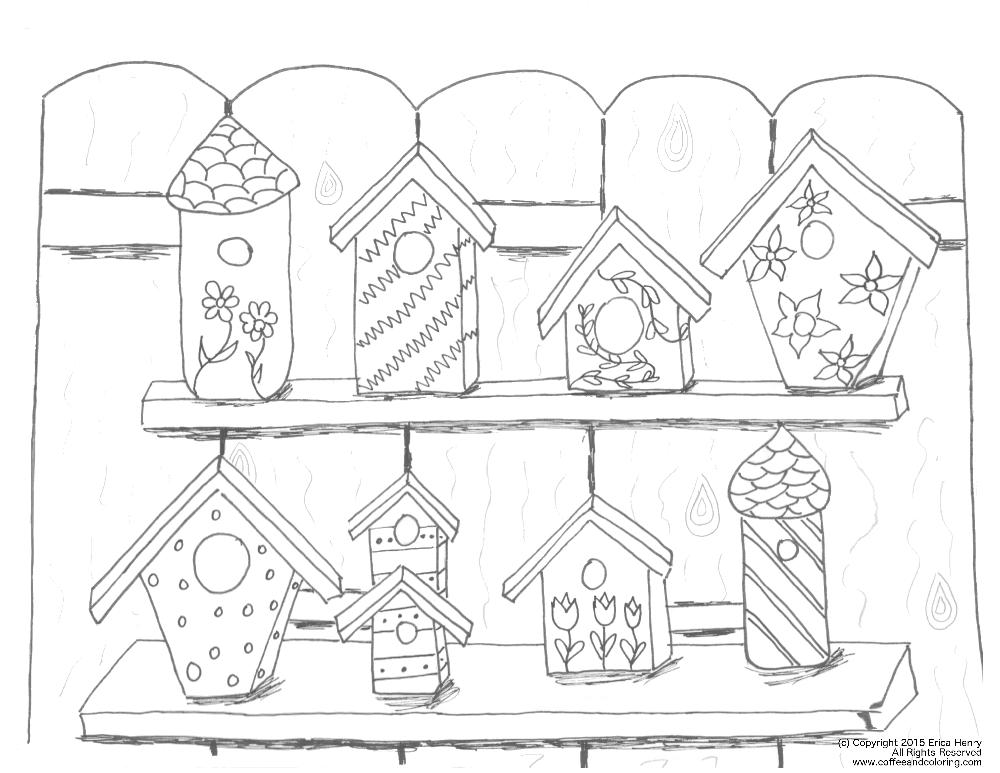 Birdhouse Coloring Pages at GetColorings.com | Free printable colorings