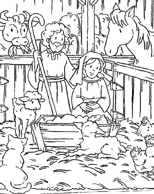 Birth Of Jesus Coloring Page at GetColorings.com | Free printable colorings pages to print and color