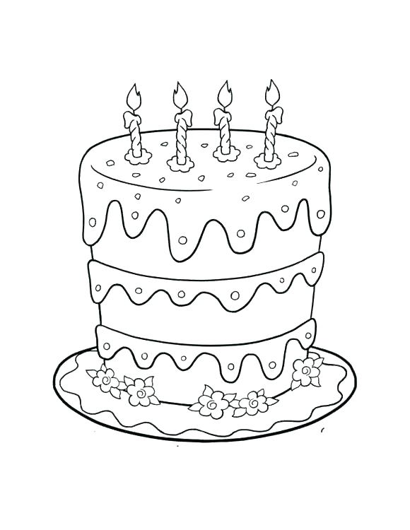 Birthday Cake Coloring Page at GetColorings.com | Free printable