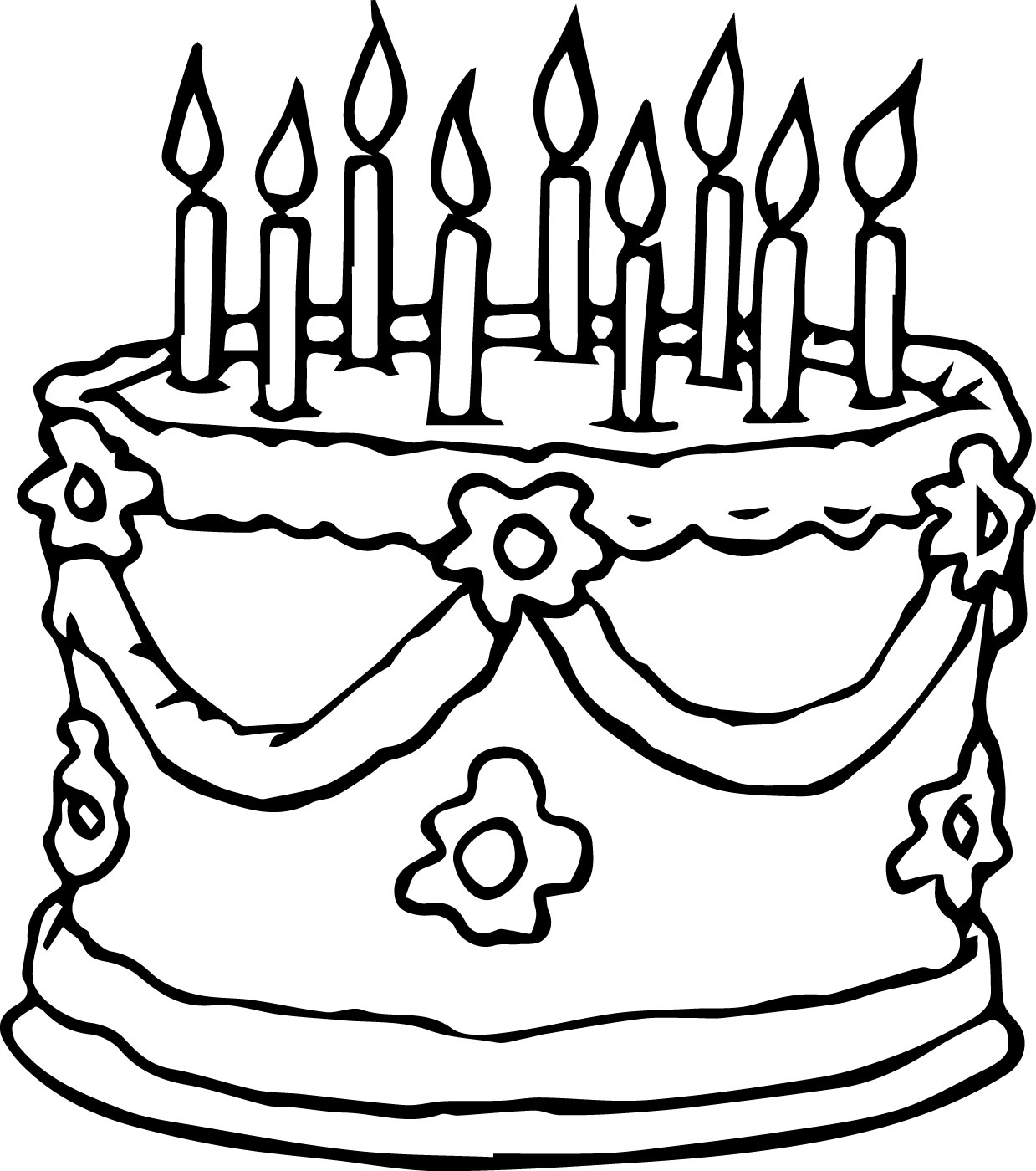 Cake Printable Coloring Pages