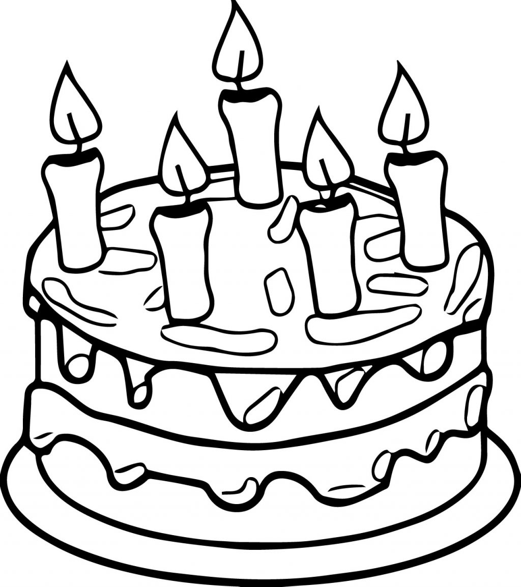 Birthday Cake Coloring Pages Preschool at Free