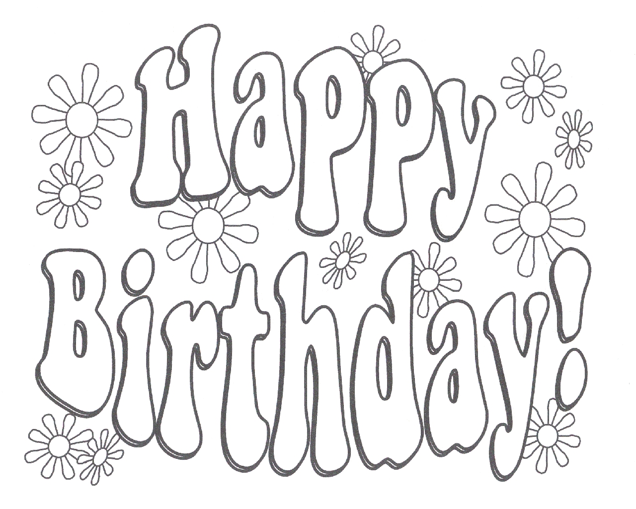 Birthday Card Coloring Page at Free printable