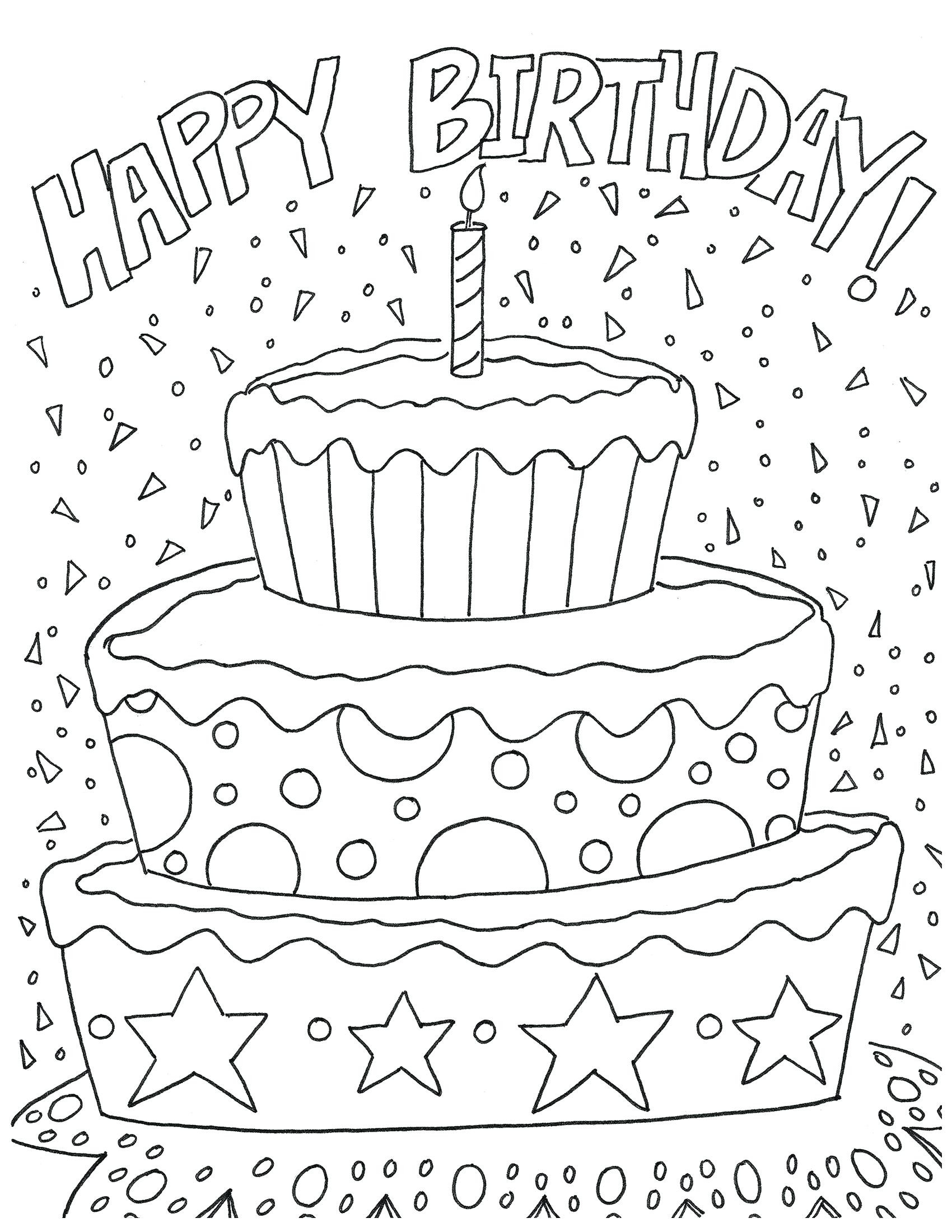 Free Printable Birthday Cards To Color For Adults