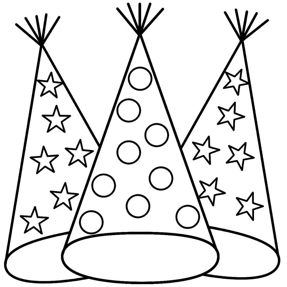 Birthday Party Hat Coloring Pages at GetColorings.com | Free printable