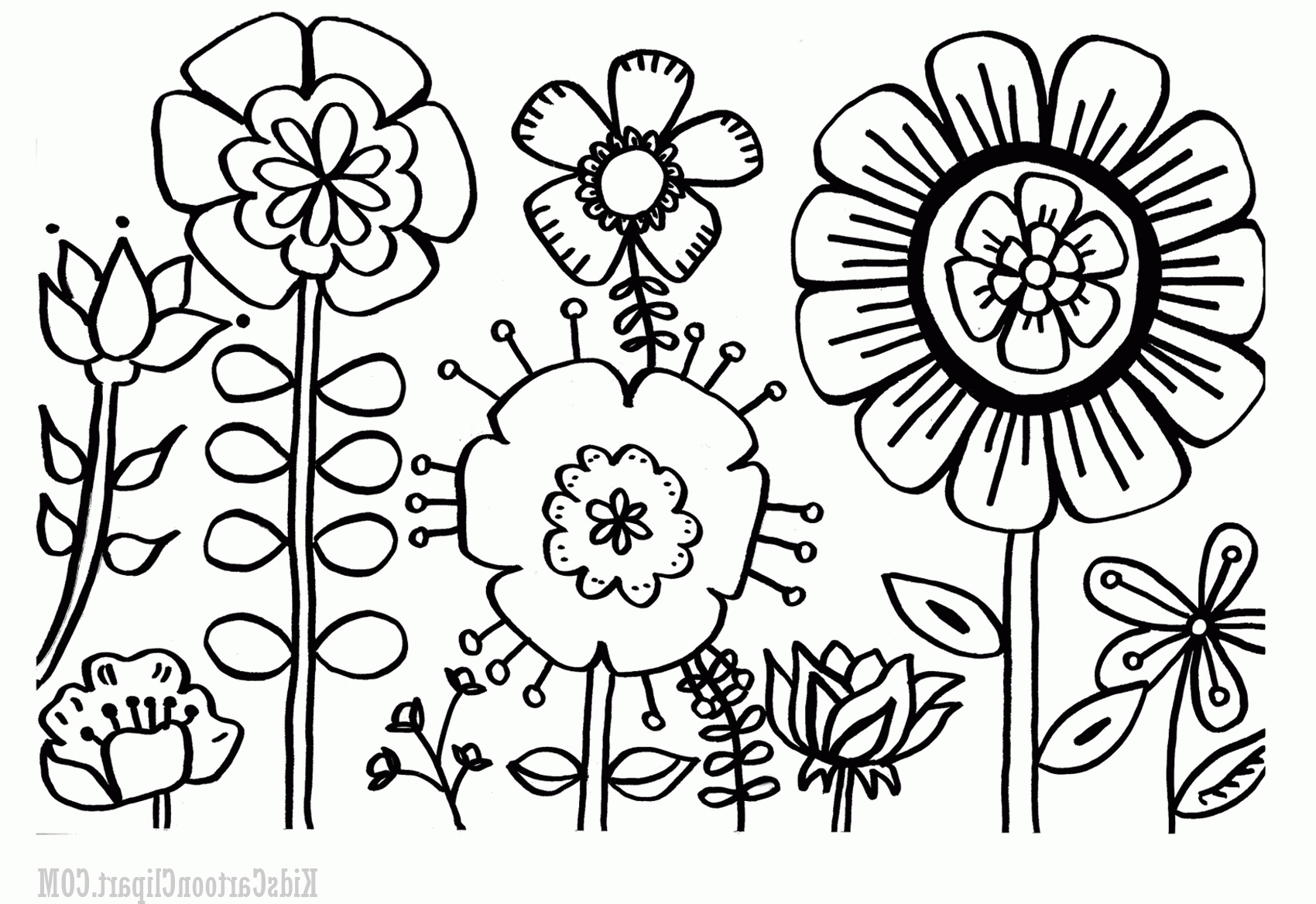 Black And White Coloring Pages Of Flowers at GetColorings com Free
