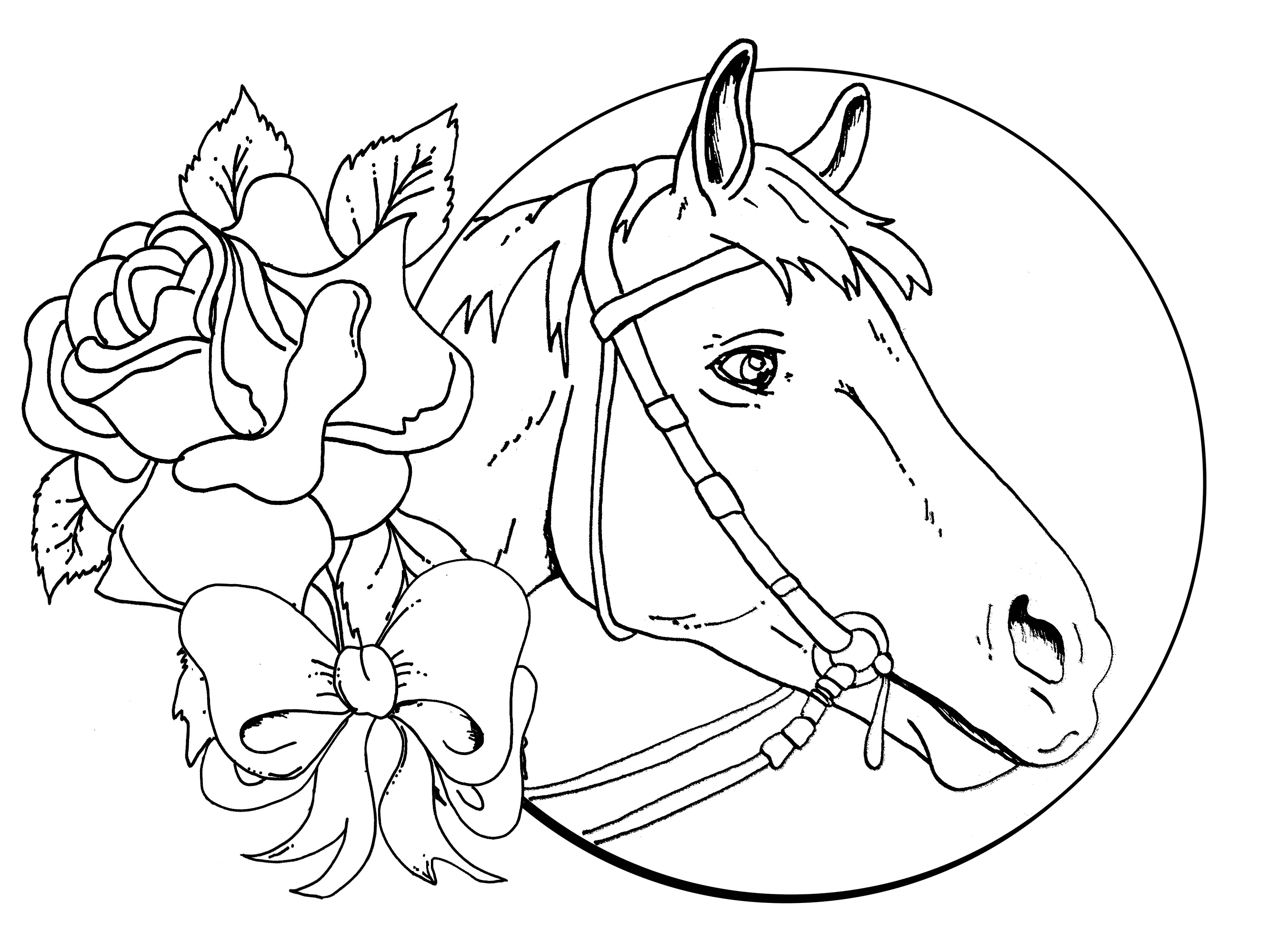 Black And White Horse Coloring Pages at GetColorings.com | Free