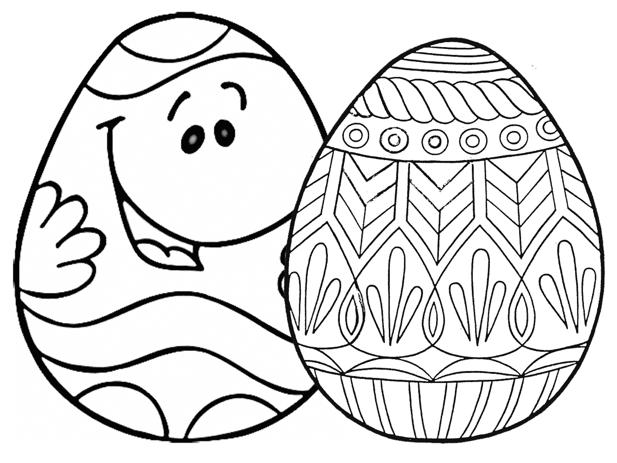 Large Easter Egg Coloring Pages at Free printable