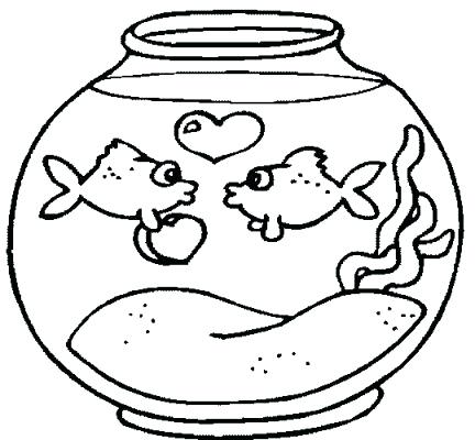 coloring pages fish bowl