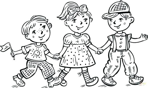 Boy And Girl Holding Hands Coloring Pages at GetColorings ...