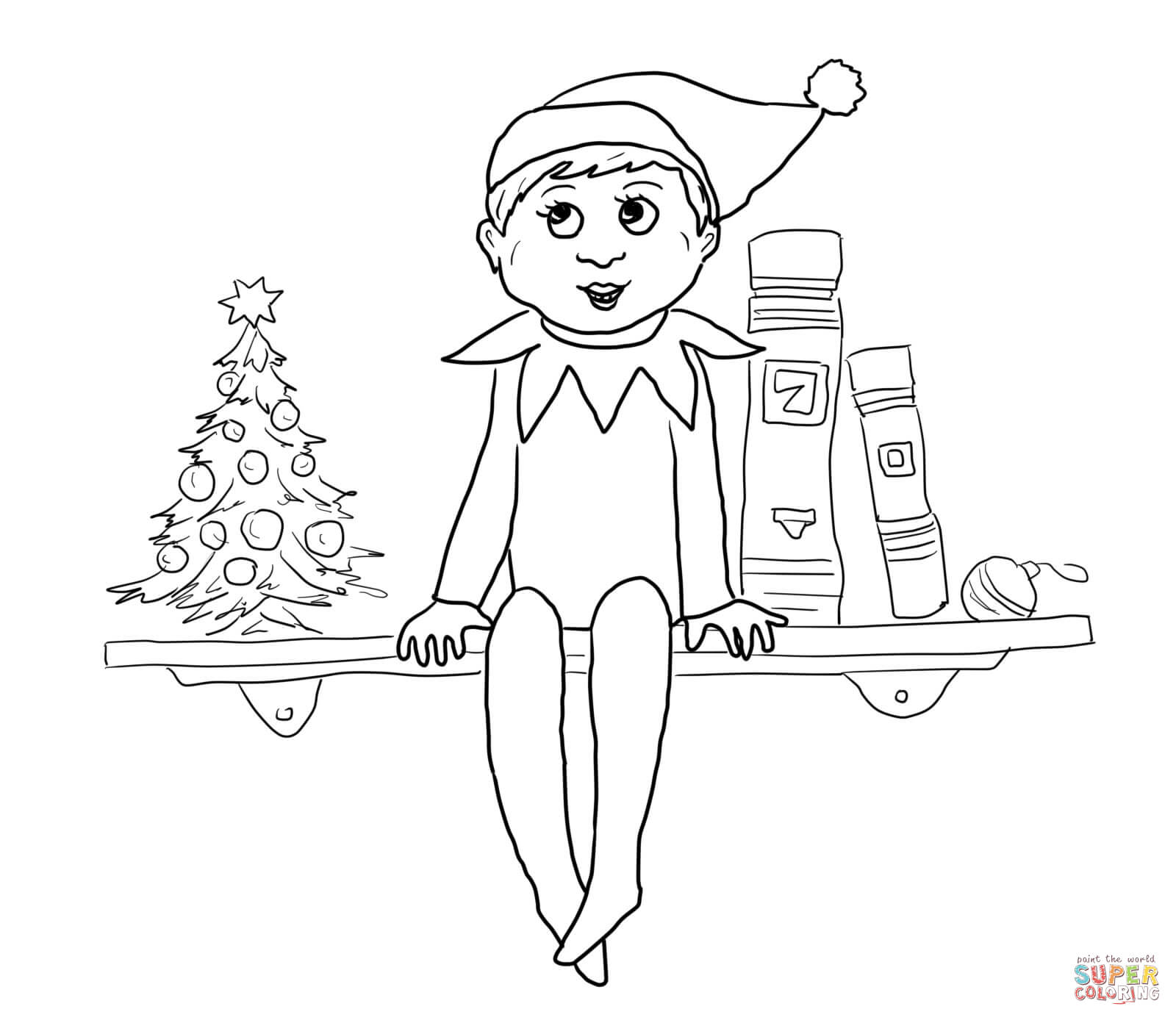 Boy Elf On The Shelf Coloring Pages at Free
