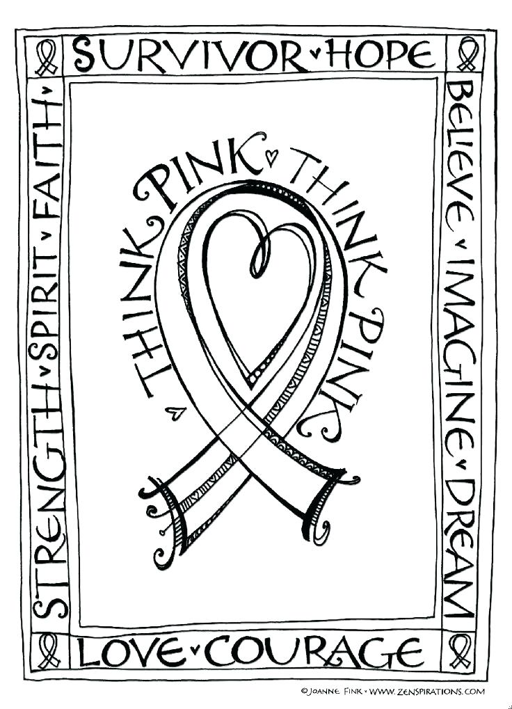 Breast Cancer Ribbon Coloring Page At Free Printable