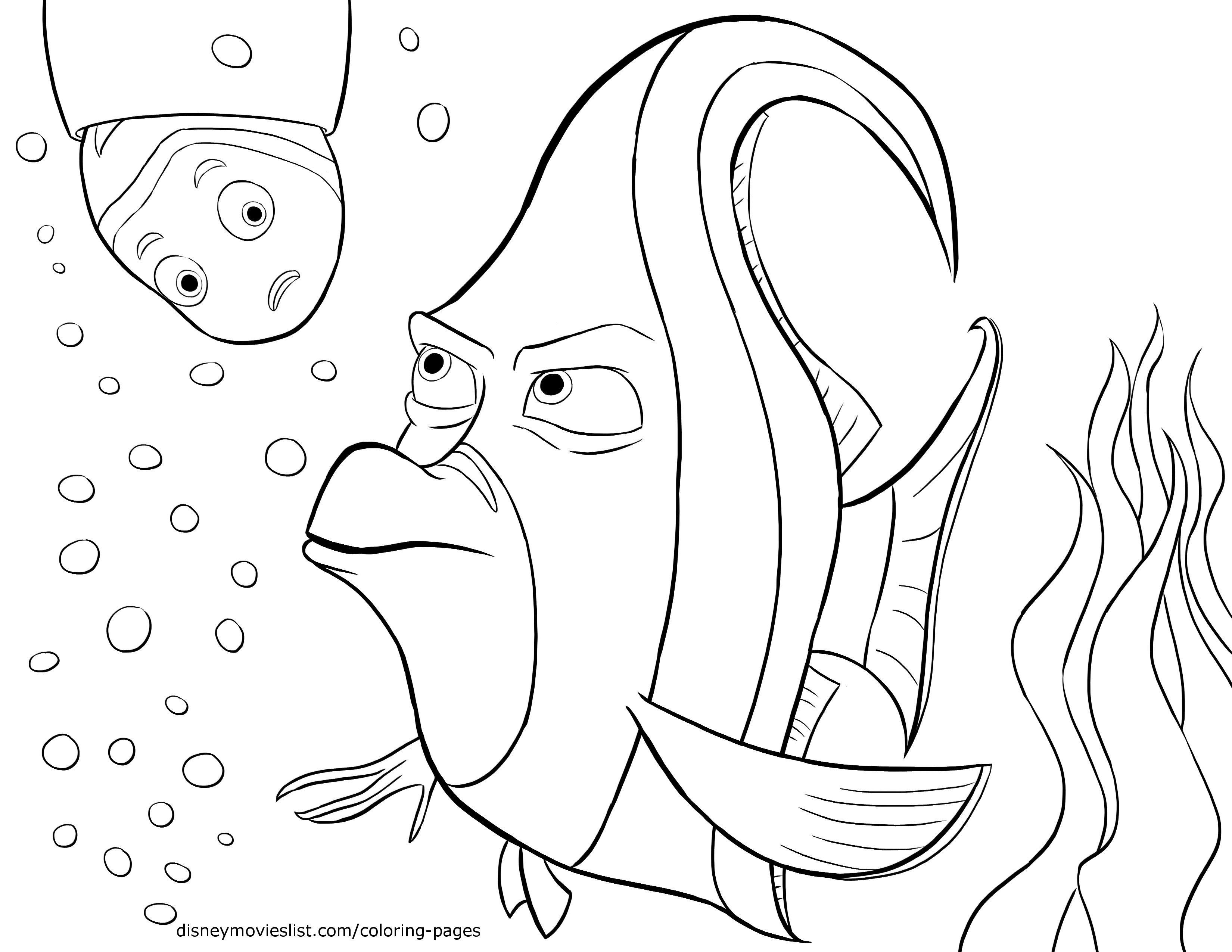Bruce From Finding Nemo Coloring Pages At GetColorings Free 