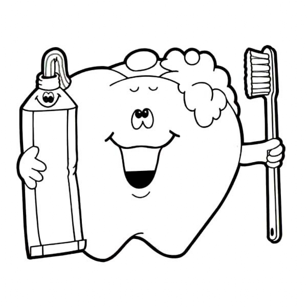 Brush Your Teeth Coloring Page at Free printable