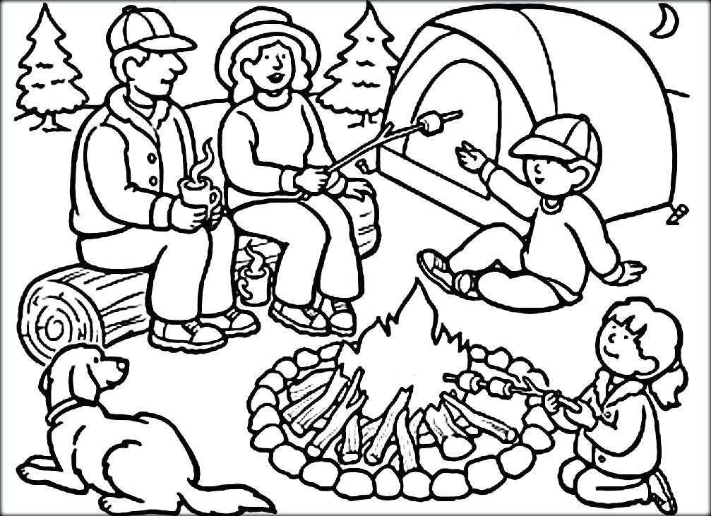 Camping Tent Coloring Page At GetColorings Free Printable 