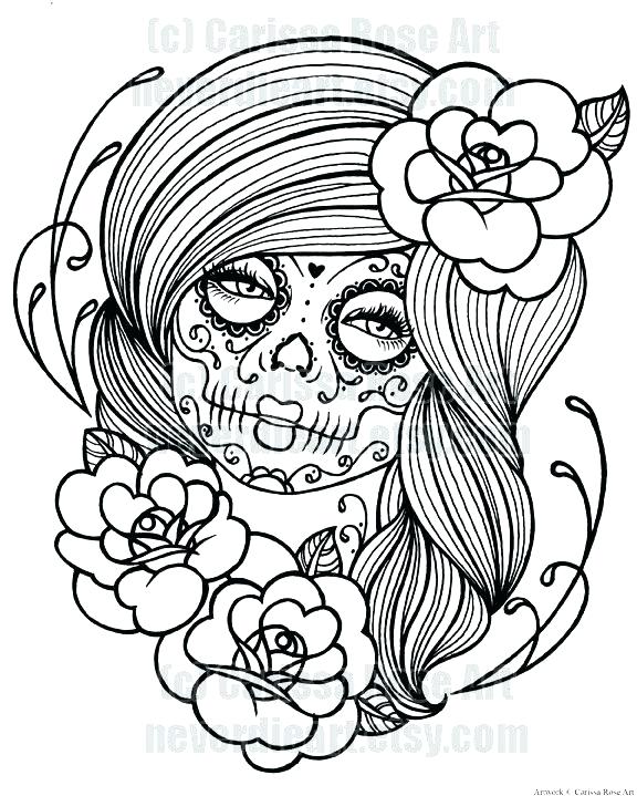 Candy Skull Coloring Pages at GetColorings.com | Free printable