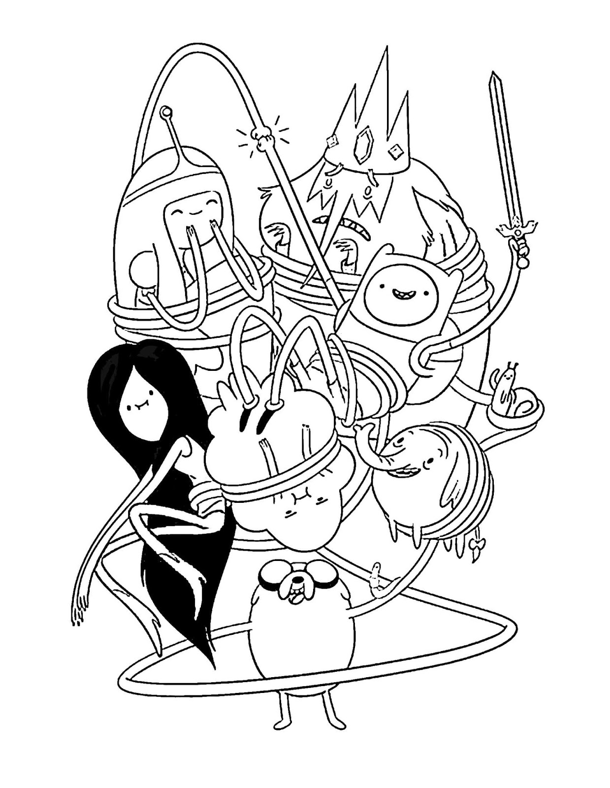 Cartoon Characters Printable Coloring Pages