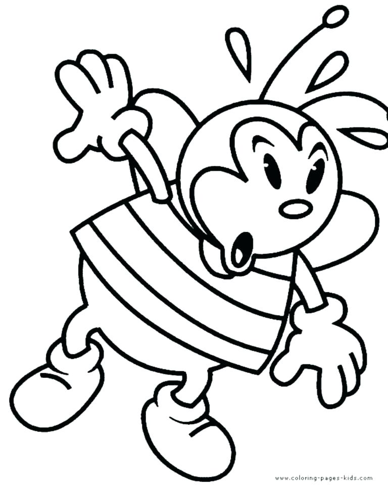 768x960 Bee Coloring Sheet Honey Page