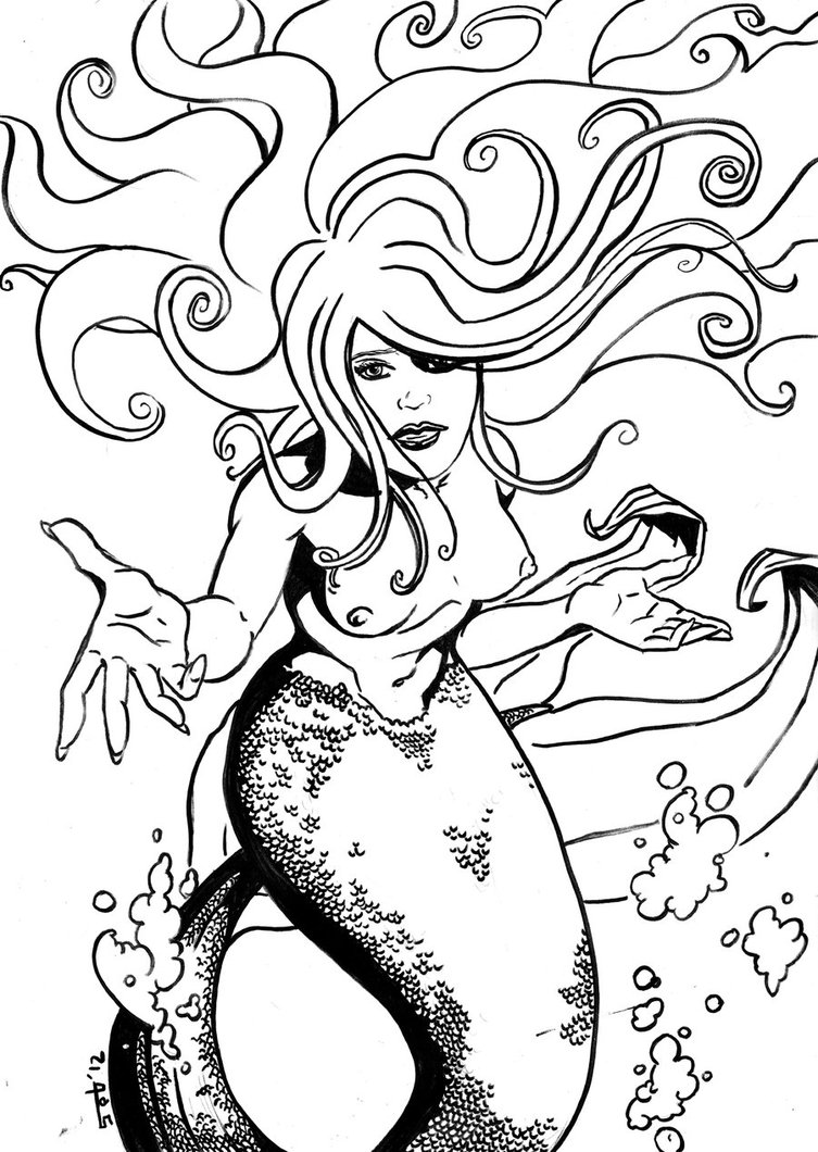 Cartoon Mermaid Coloring Pages at GetColorings.com | Free printable
