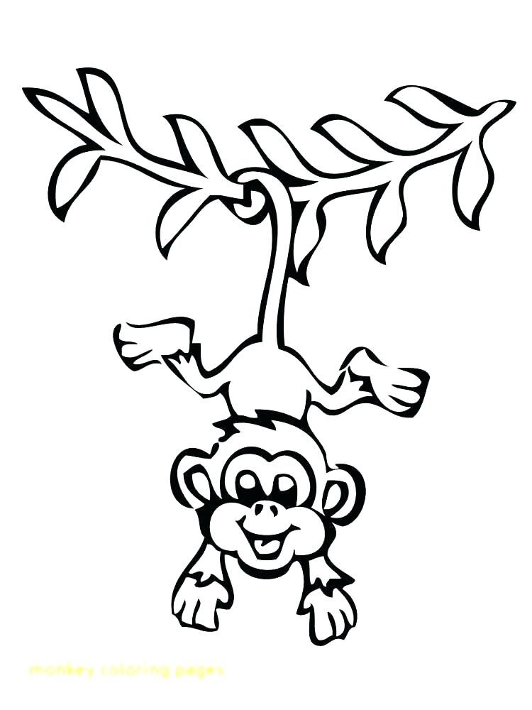Cartoon Monkey Coloring Pages at Free