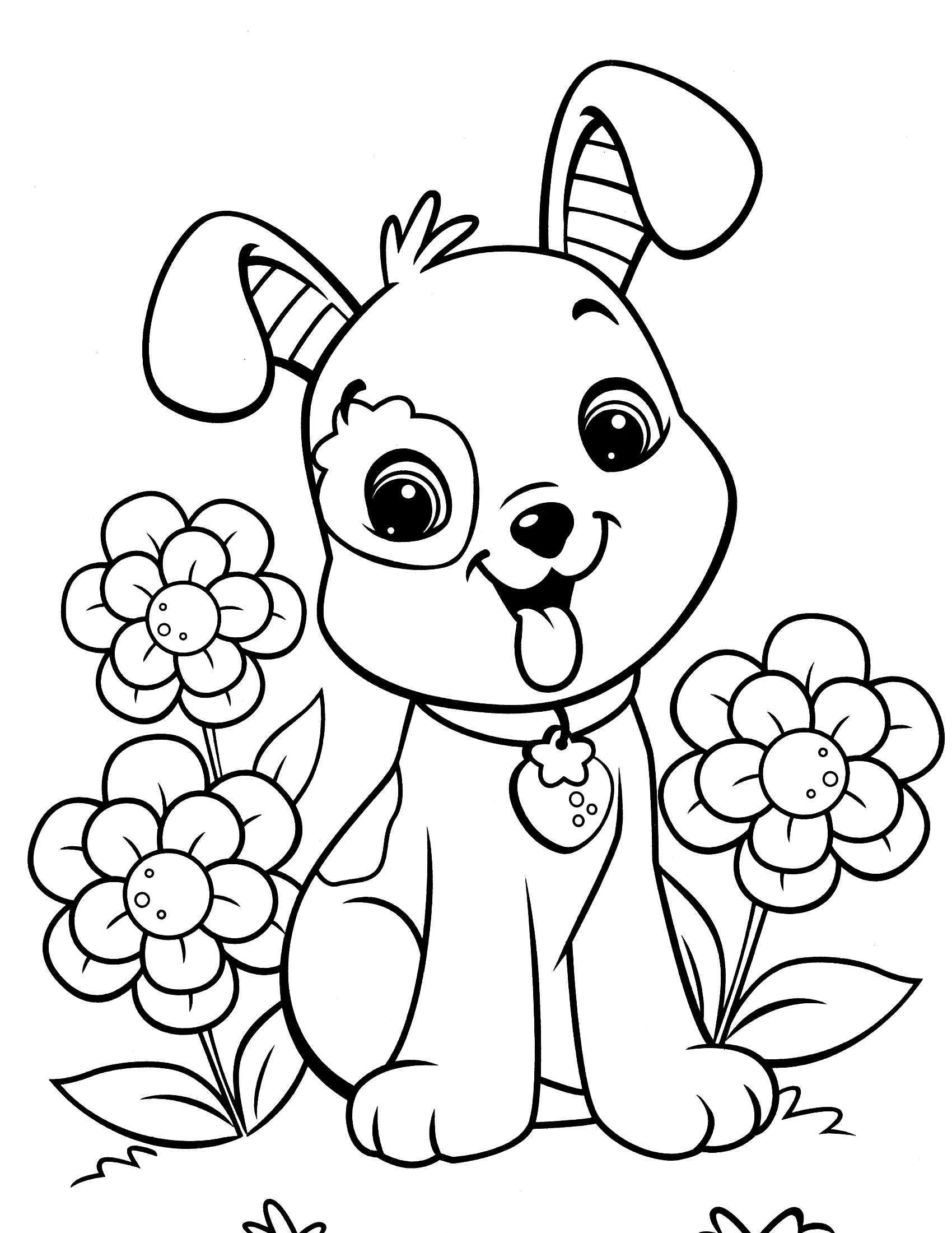 Cartoon Puppy Coloring Pages at Free printable